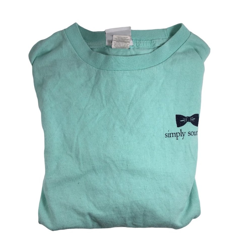 SIMPLY SOUTHERN BLUE STAMPS OF THE SOUTH LONG SLEEVE SHIRT WOMENS SMALL - Picture 4 of 5